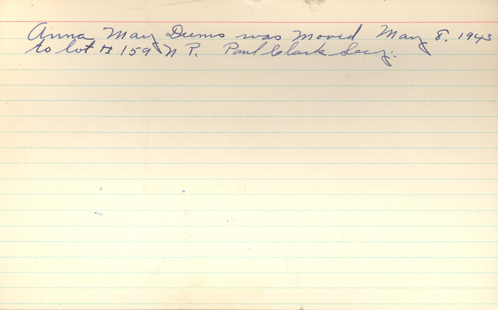 burial card